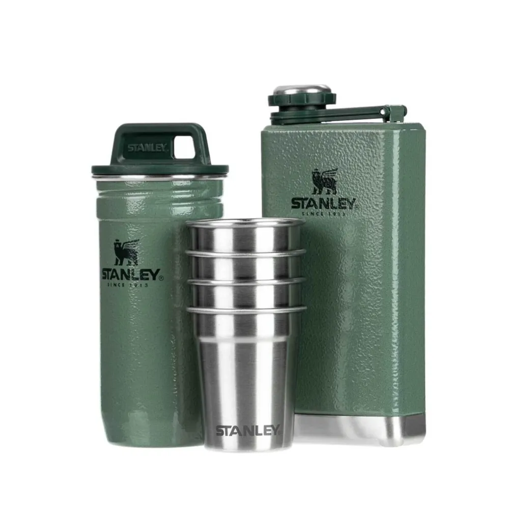 Stanley Adventure Shot Glass set   Flask Hammertone Green