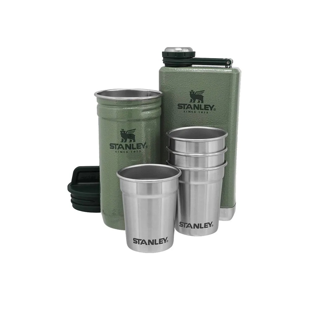 Stanley Adventure Shot Glass set   Flask Hammertone Green