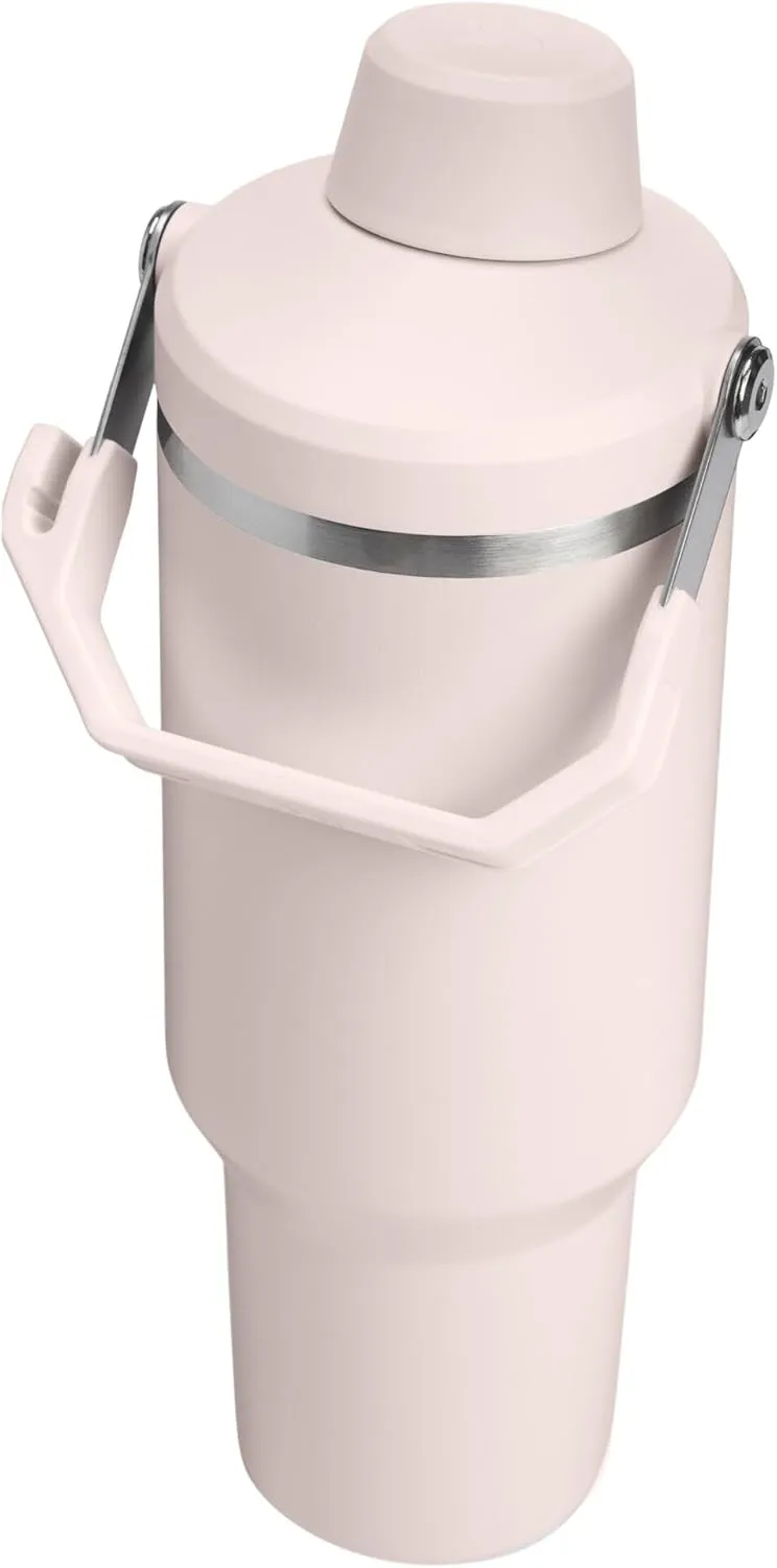 Stanley IceFlow 2.0 Fast Flow Tumbler with Handle 40 oz | Twist On Angled Spout Lid | Leakproof Water Bottle | Insulated Stainless Steel | BPA-Free | Rose Quartz