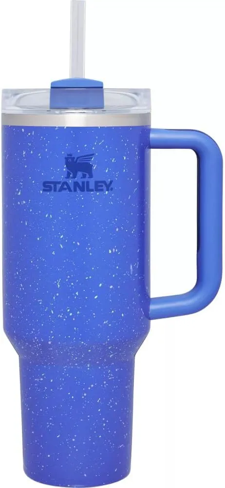 Stanley Quencher H2.0 FlowState Stainless Steel Vacuum Insulated Tumbler with Lid and Straw for Water, Iced Tea or Coffee, Smoothie and More, 30oz - Deep Iris Speckle