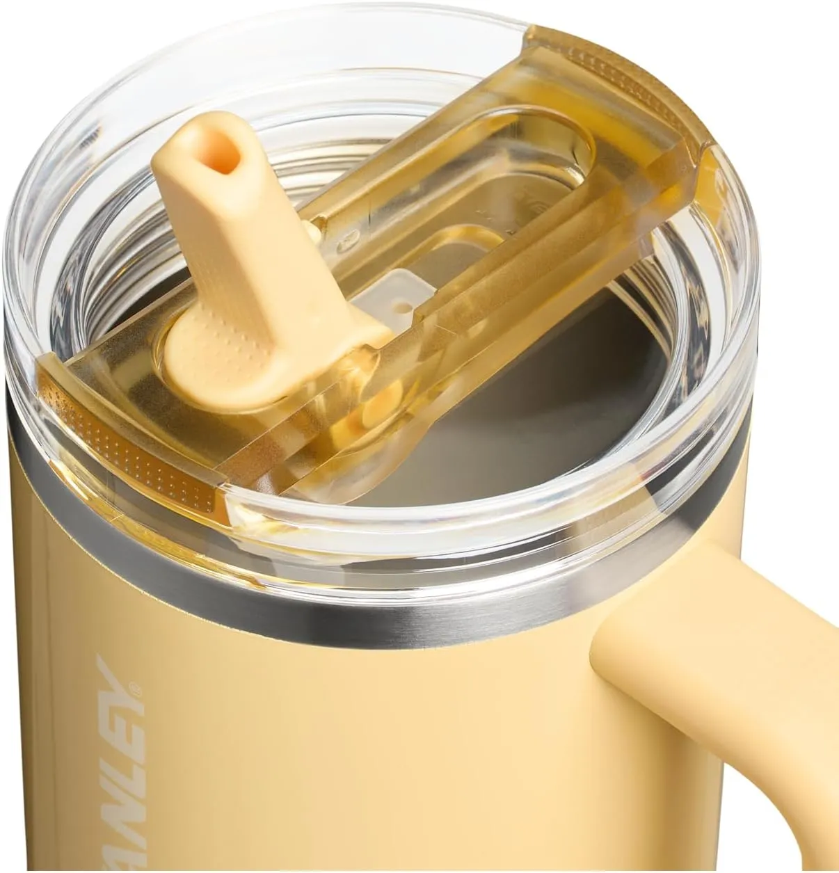 Stanley Quencher ProTour Flip Straw Tumbler with Leakproof Lid 40 oz | Built-In Straw and Handle | Cup Holder Compatible for Travel | Insulated Stainless Steel Cup | BPA-Free | Butter Gloss