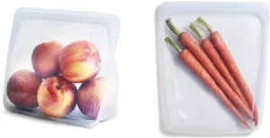 Stasher Reusable Silicone Storage Bags (Mid, Clear) and (1/2 Gallon, Clear)