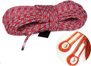 Static Rope 12mm Paracord Outdoor Windproof Downhill Rope Aerial Work Safety Lifeline Tent Rope for Climbing Fishing with Sewn