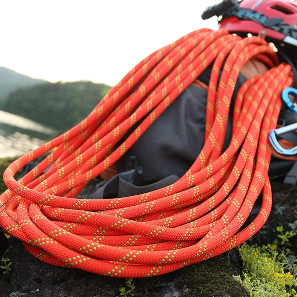 Static Rope 12mm Paracord Outdoor Windproof Downhill Rope Aerial Work Safety Lifeline Tent Rope for Climbing Fishing with Sewn