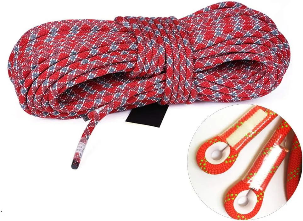 Static Rope 12mm Paracord Outdoor Windproof Downhill Rope Aerial Work Safety Lifeline Tent Rope for Climbing Fishing with Sewn