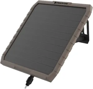 Stealth CAM FieldMAX External EX Solar Battery Pack, 10" Solar Panel, 3000mAh Rechargeable Battery, 6ft Insulated Power Cable, USB Cable Included, Compatible with Trail Cameras w/ 12V Battery Jack