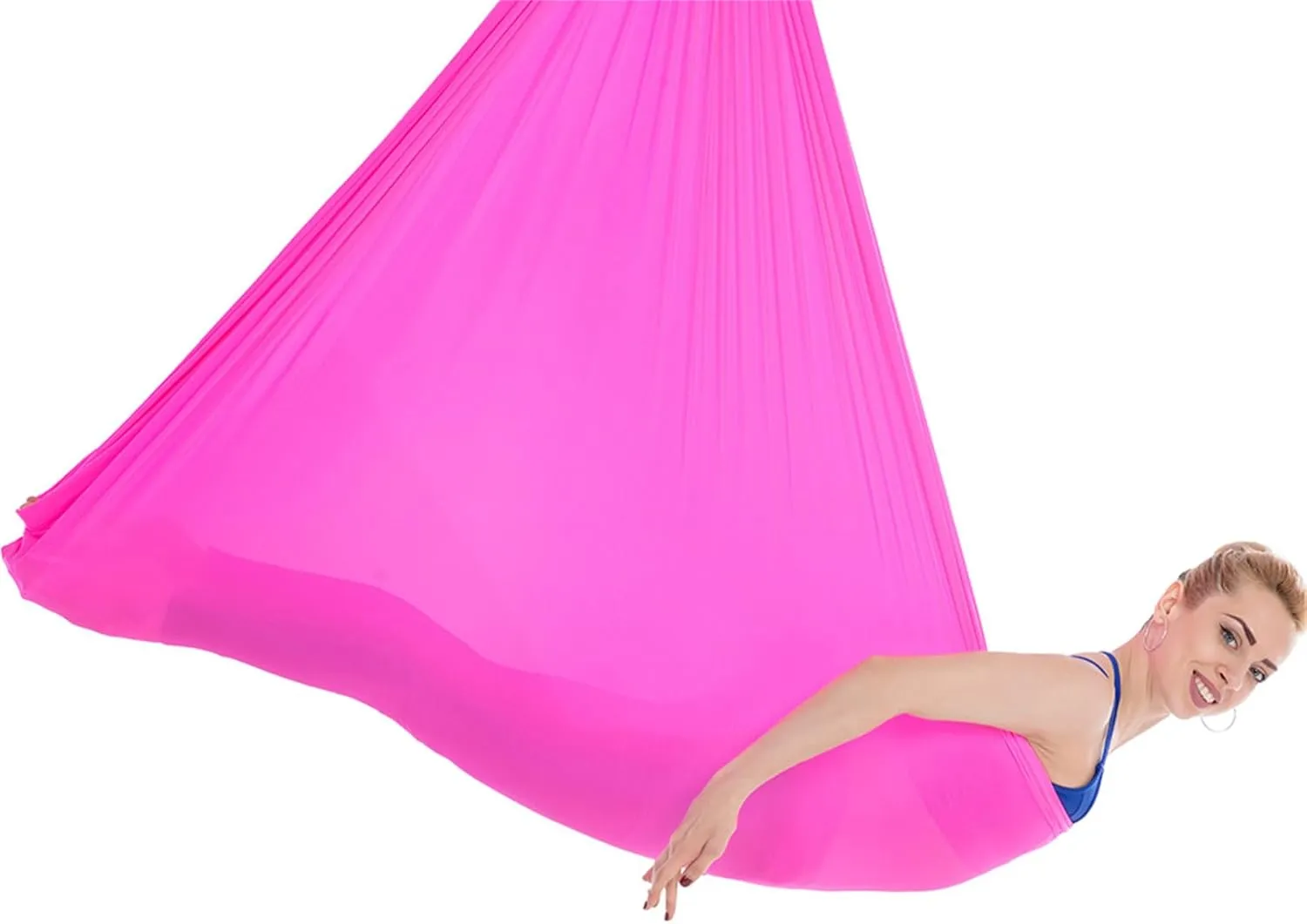 Stretch Aerial Yoga Hammock 280cm Wide 100cm Long Seamless Nylon Swing Load 1984lb for Home Studio