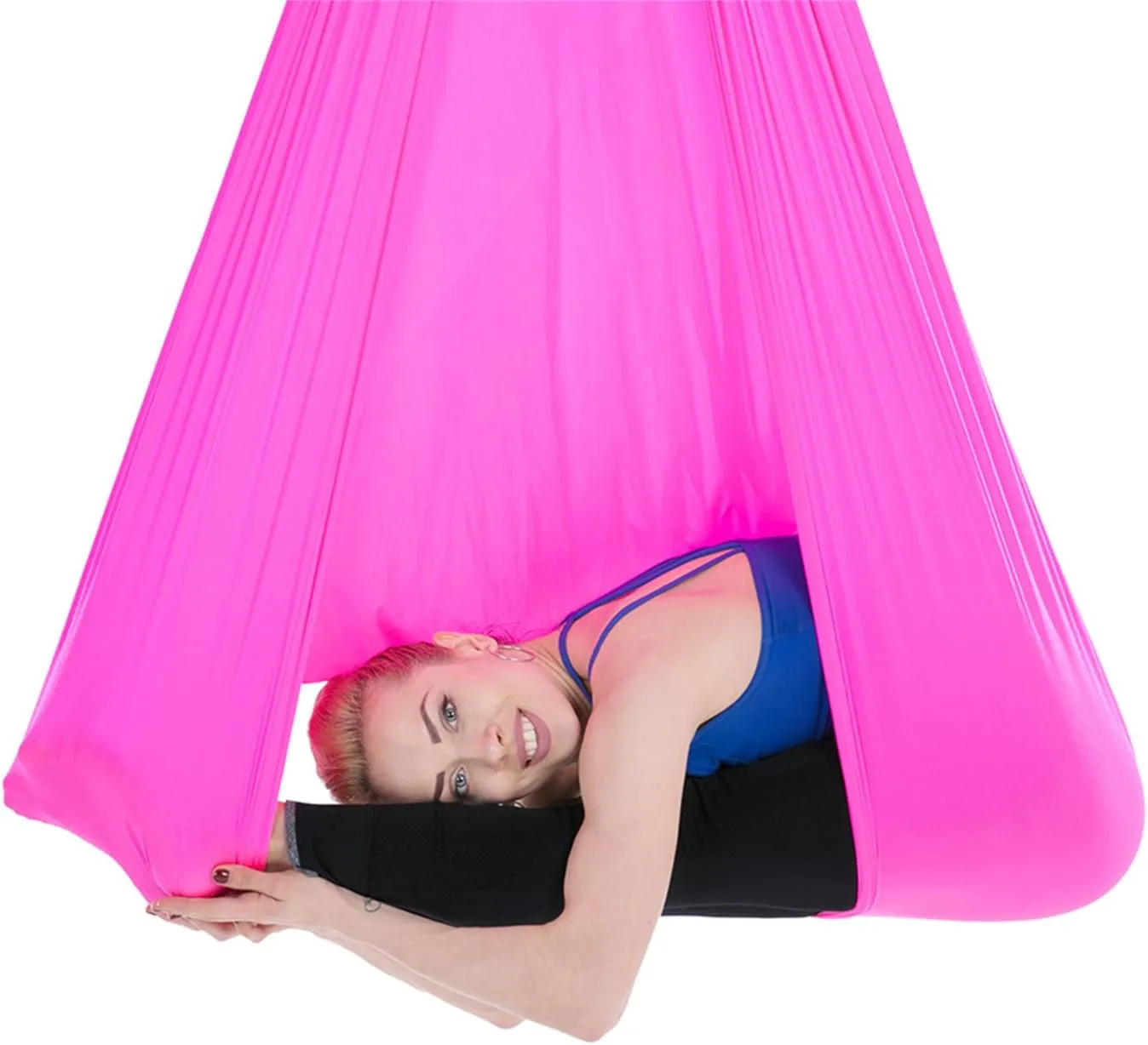 Stretch Aerial Yoga Hammock 280cm Wide 100cm Long Seamless Nylon Swing Load 1984lb for Home Studio