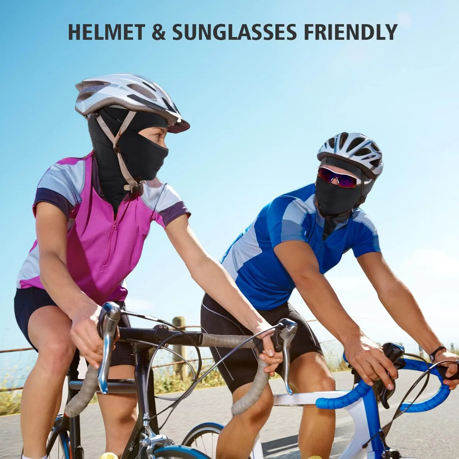Summer Balaclava Men Women Cooling Ice Silk Face Mask Sun UV Protection Balaclava Hood for Cycling Motorcycling Black