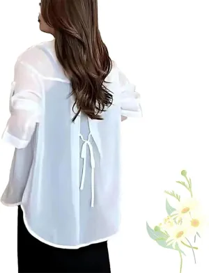 Summer Sunscreen Chiffon Shirt, Long Sleeve Uv Protected Silk Shirt, Casual Lightweight Ice Silk Chiffon Sunscreen Shirts