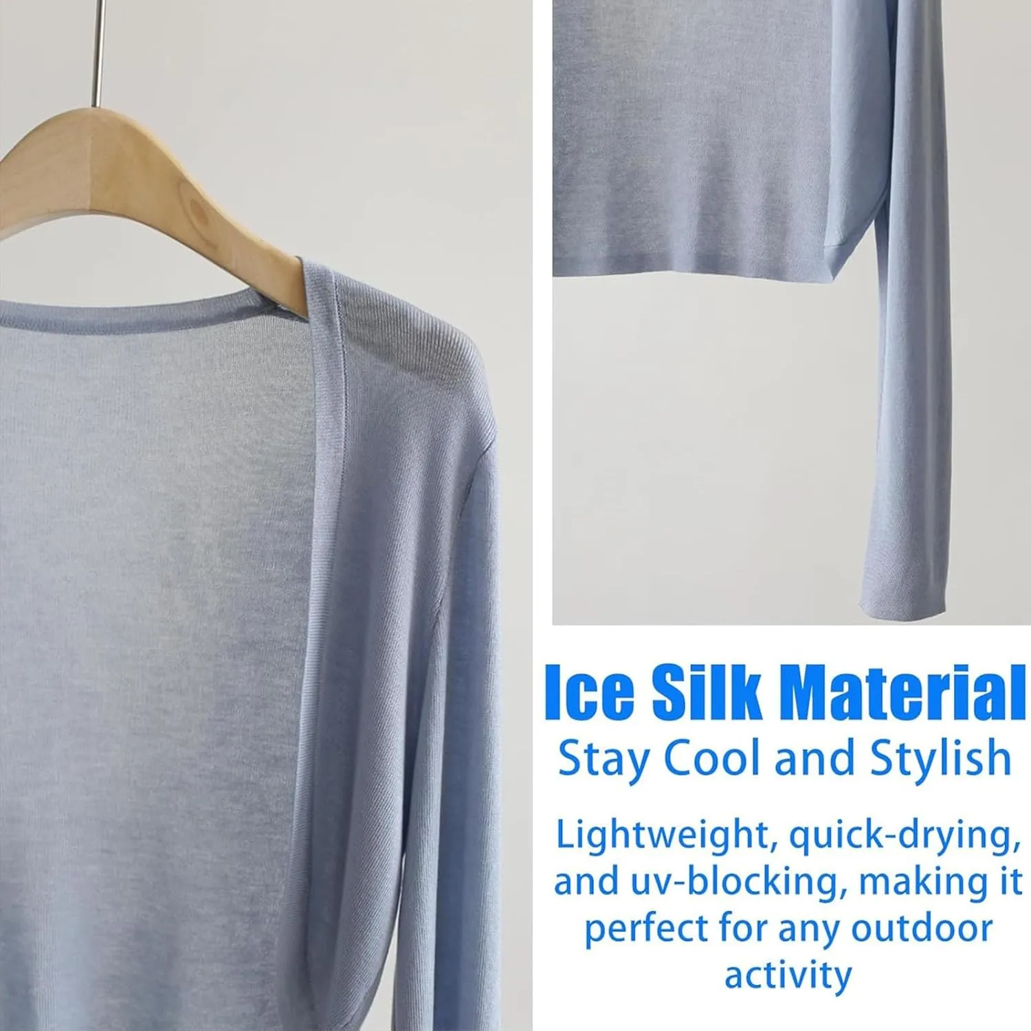 Sun Knit Cardigan Women's Thin Ice Silk Coat Shawl Air-Conditioned Shirt with Slip Skirt,Sun Shawls for Women