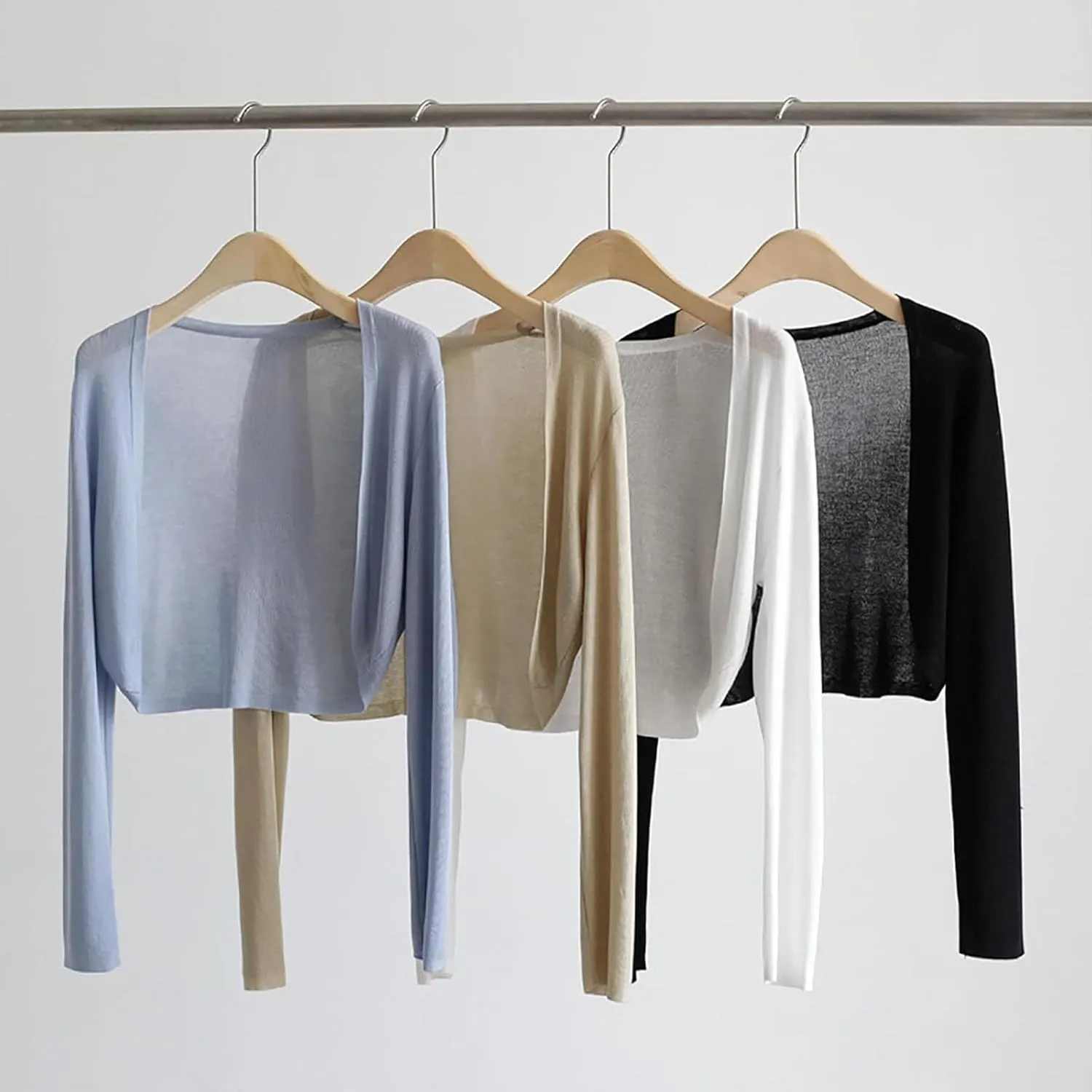 Sun Knit Cardigan Women's Thin Ice Silk Coat Shawl Air-Conditioned Shirt with Slip Skirt,Sun Shawls for Women