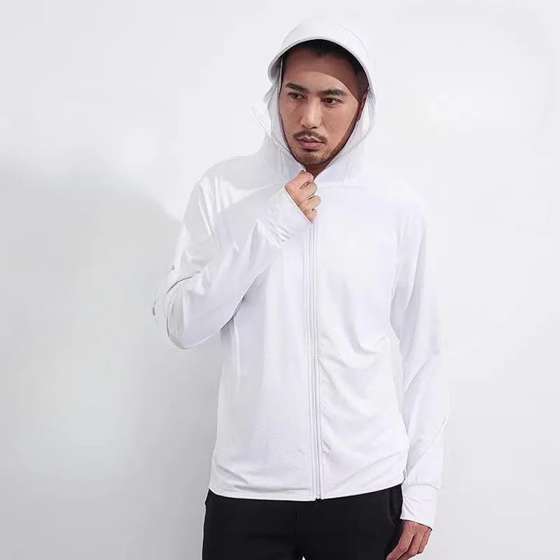 Sun Protection Rash Guard Jacket for Men - Fishing Shirts with UV Protection Hoodie