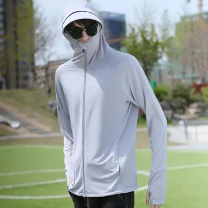 Sun Protection Rash Guard Jacket for Men - Fishing Shirts with UV Protection Hoodie
