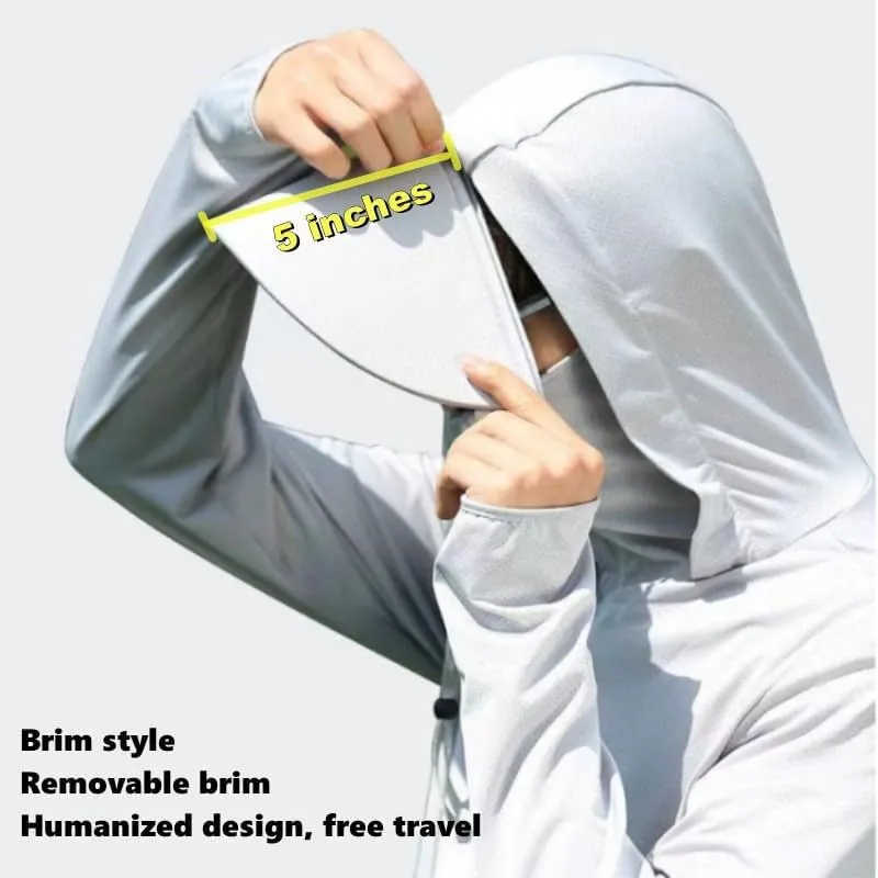 Sun Protection Rash Guard Jacket for Men - Fishing Shirts with UV Protection Hoodie