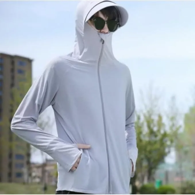 Sun Protection Rash Guard Jacket for Men - Fishing Shirts with UV Protection Hoodie