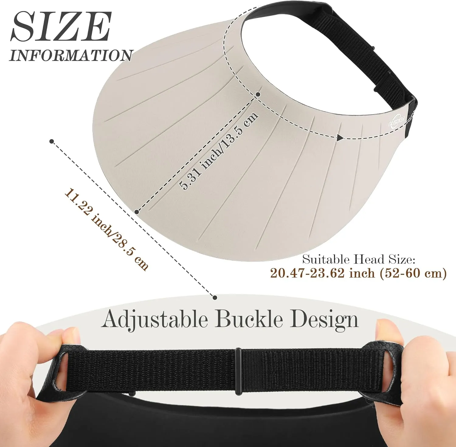 Sun Visor Hat for Women Men Wide Brim UPF50  Packable Seamless Beach Hats Adjustable Ponytail Sun Hats for Outdoor
