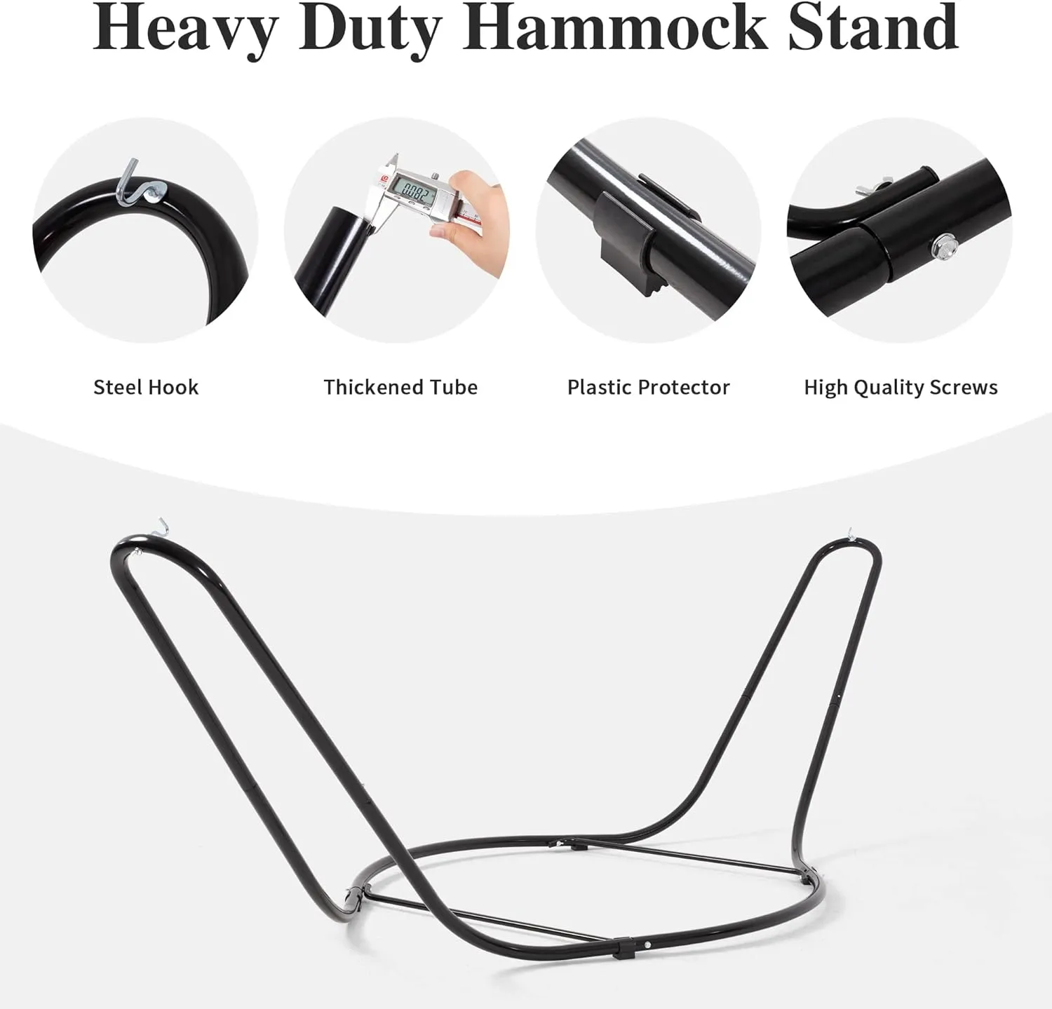SUNCREAT Double Hammock with Curved Spreader Bar, Hammock with Stand Included 2 Person, Patent Pending, Coffee