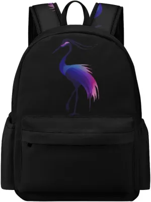 Sunrise Red Crowned Crane Travel Backpack 16.5 Inch Lightweight Laptop Bag Daypack for Men Women
