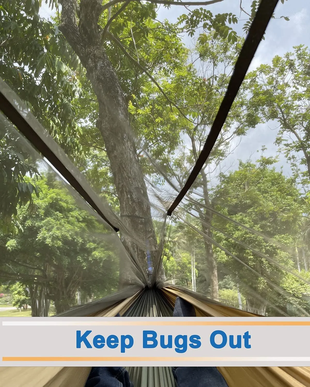 Sunyear Portable Double Camping Hammock with Net & Rain Fly