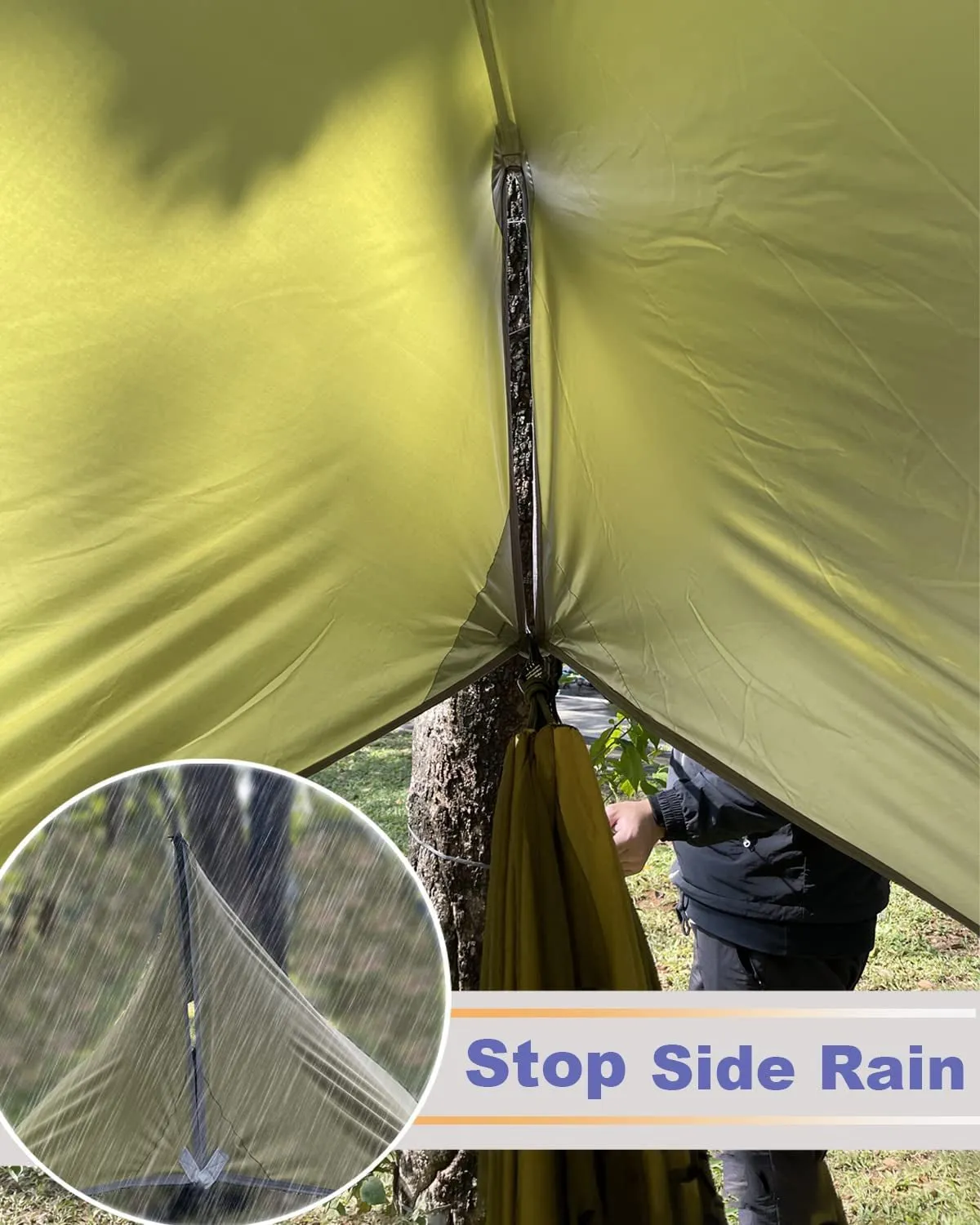 Sunyear Portable Double Camping Hammock with Net & Rain Fly
