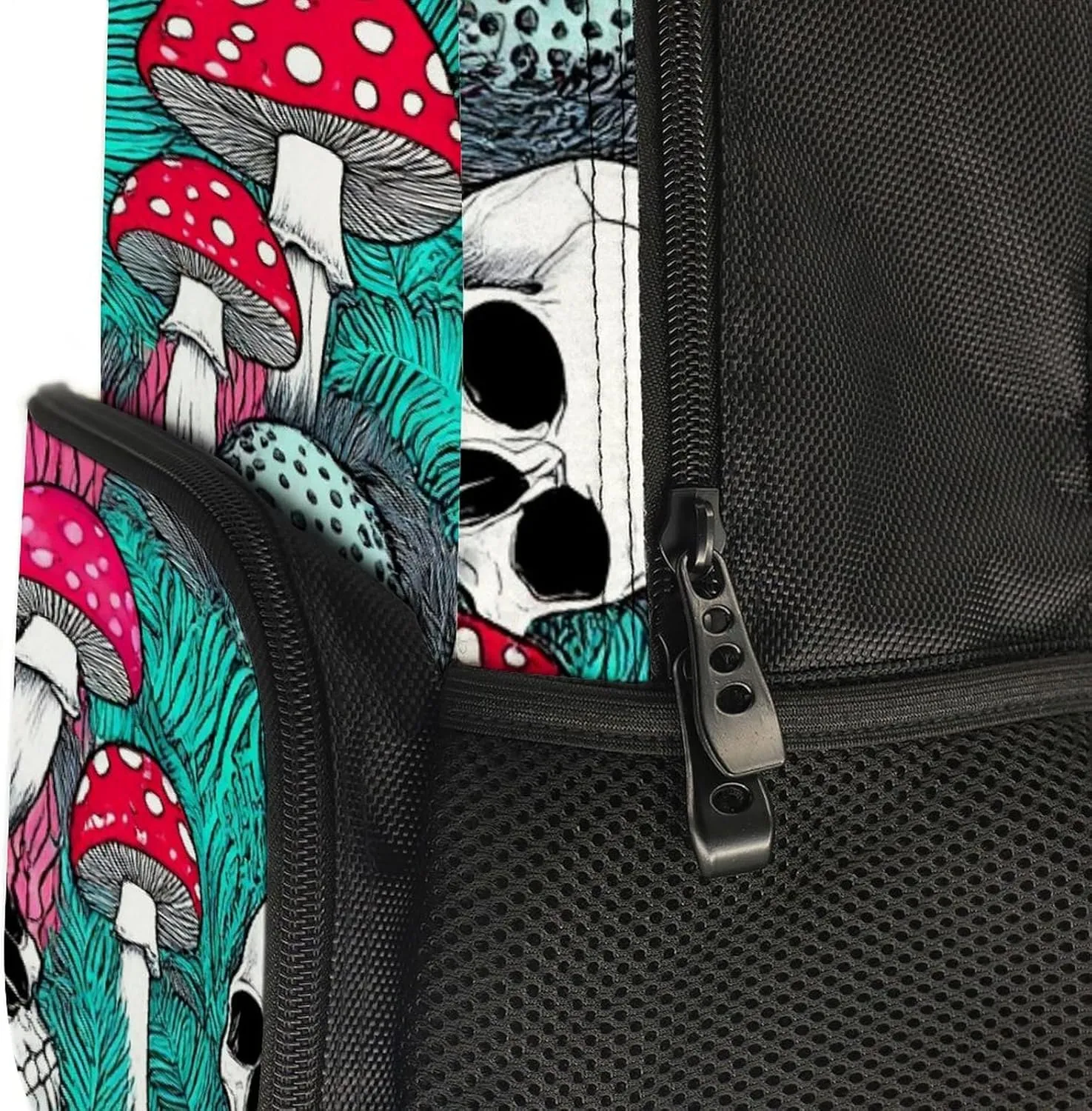 Supdreamc Lightweight Daypack Backpack for Trekking Work Running - Big Capacity Multipurpose Anti-Theft Bookbag, Green Leaf Trippy Mushroom Eye Skull Business Computer Bag