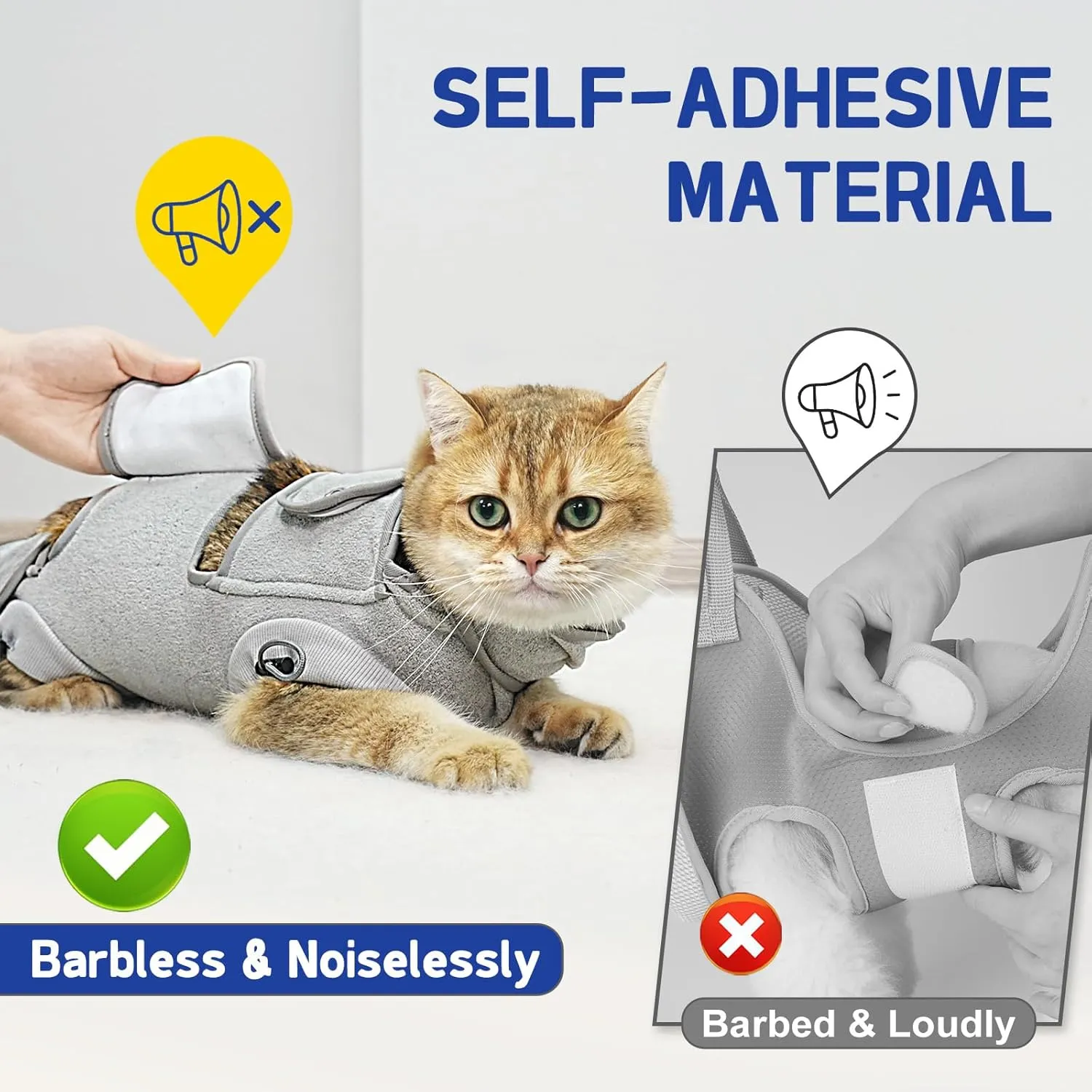 Supet Cat Grooming Hammock, Self-Adherent Cat Nail Clipper Hammock, Anti-Escape Wrap for Cutting Nails, Calm Down for Medicine, Teeth Brushing, Ear Cleaning