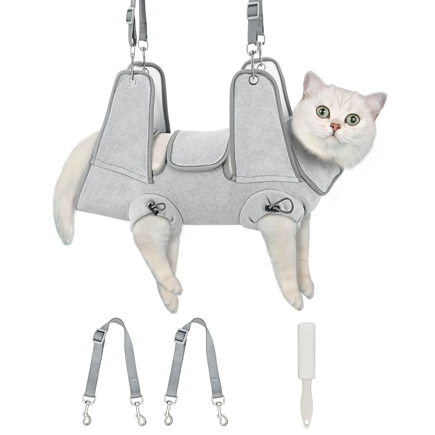 Supet Cat Grooming Hammock, Self-Adherent Cat Nail Clipper Hammock, Anti-Escape Wrap for Cutting Nails, Calm Down for Medicine, Teeth Brushing, Ear Cleaning