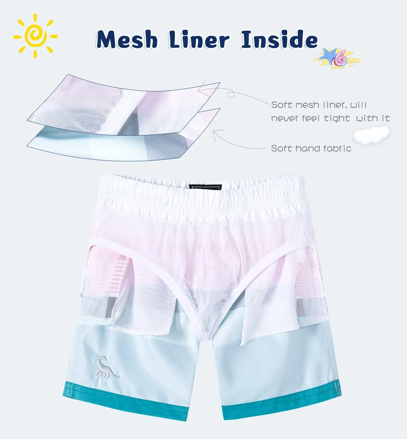 SURF CUZ Surfcuz Little Boys Swim Trunks UPF 50  Toddler Beach Shorts Swimsuit Kids Quick Dry Swimwear