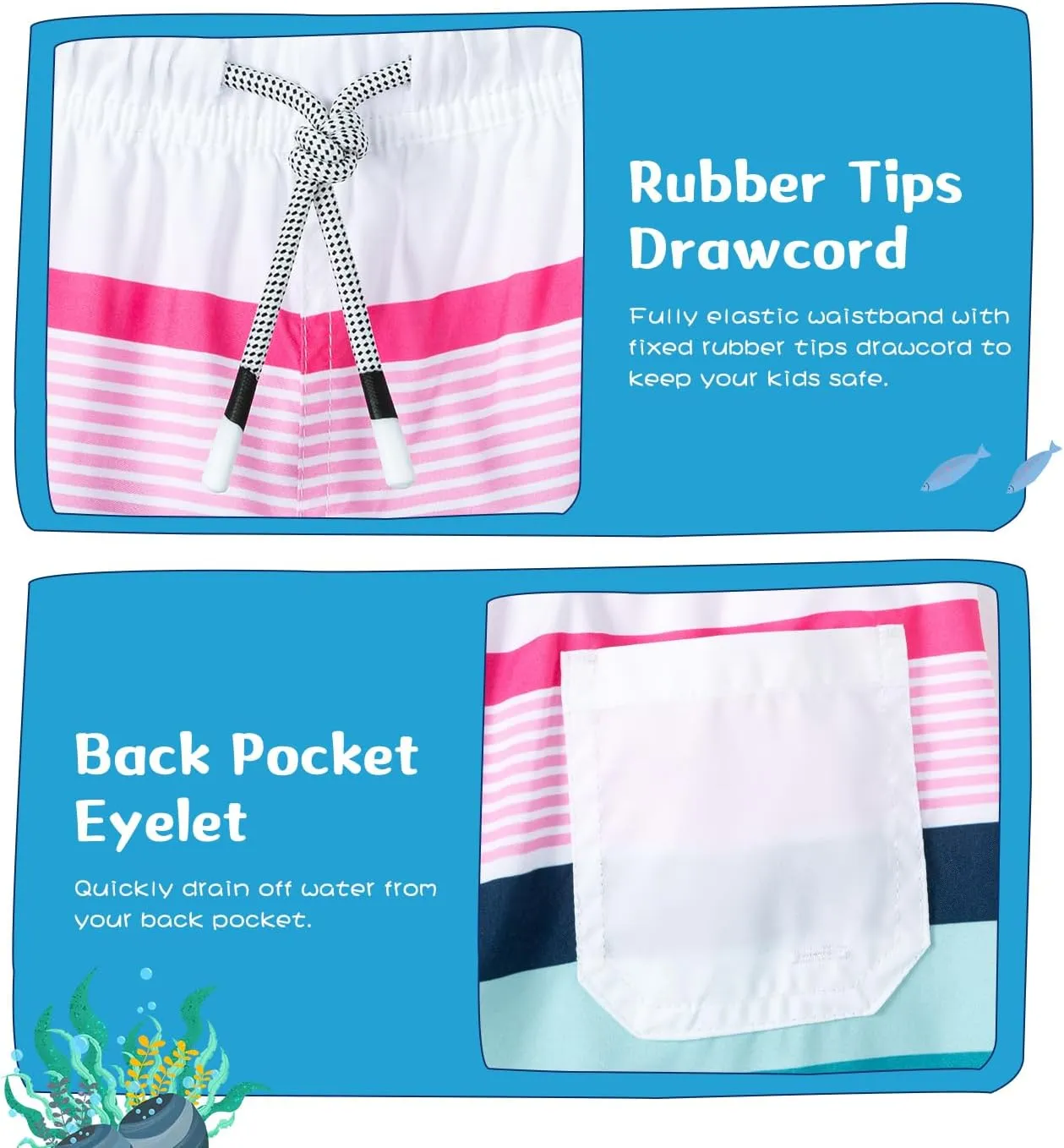 SURF CUZ Surfcuz Little Boys Swim Trunks UPF 50  Toddler Beach Shorts Swimsuit Kids Quick Dry Swimwear