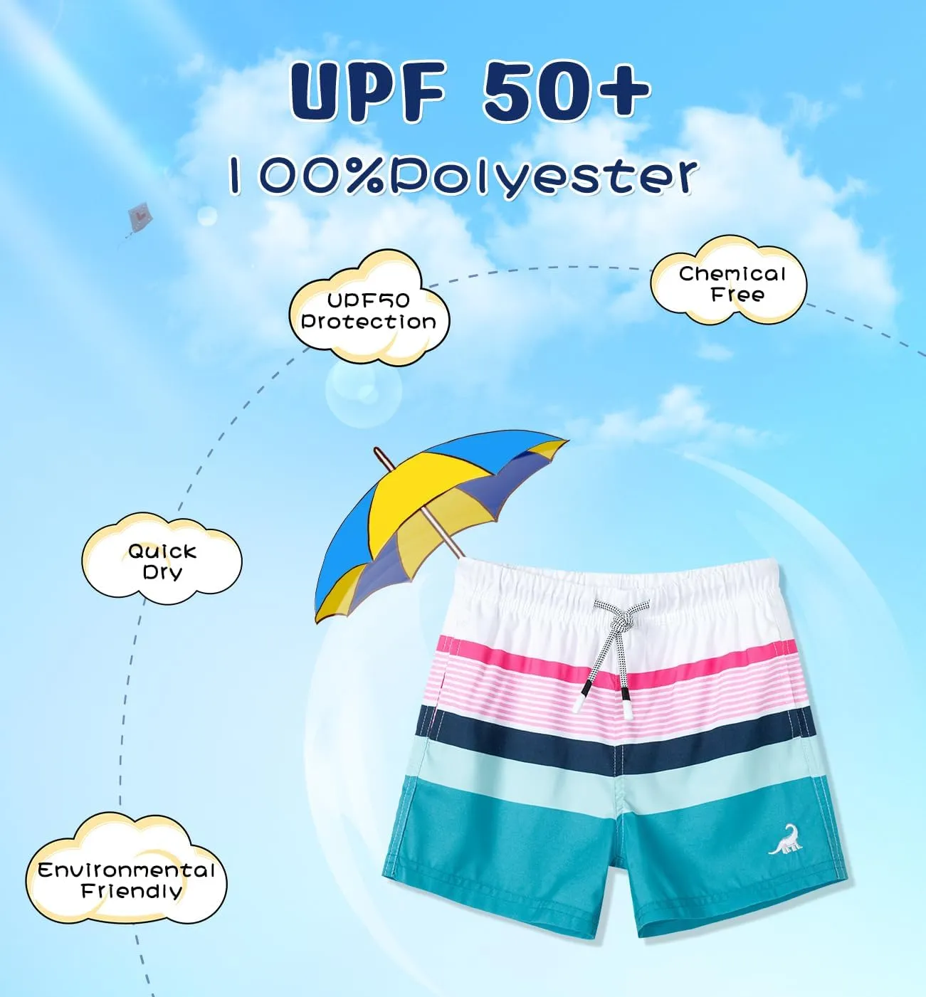 SURF CUZ Surfcuz Little Boys Swim Trunks UPF 50  Toddler Beach Shorts Swimsuit Kids Quick Dry Swimwear