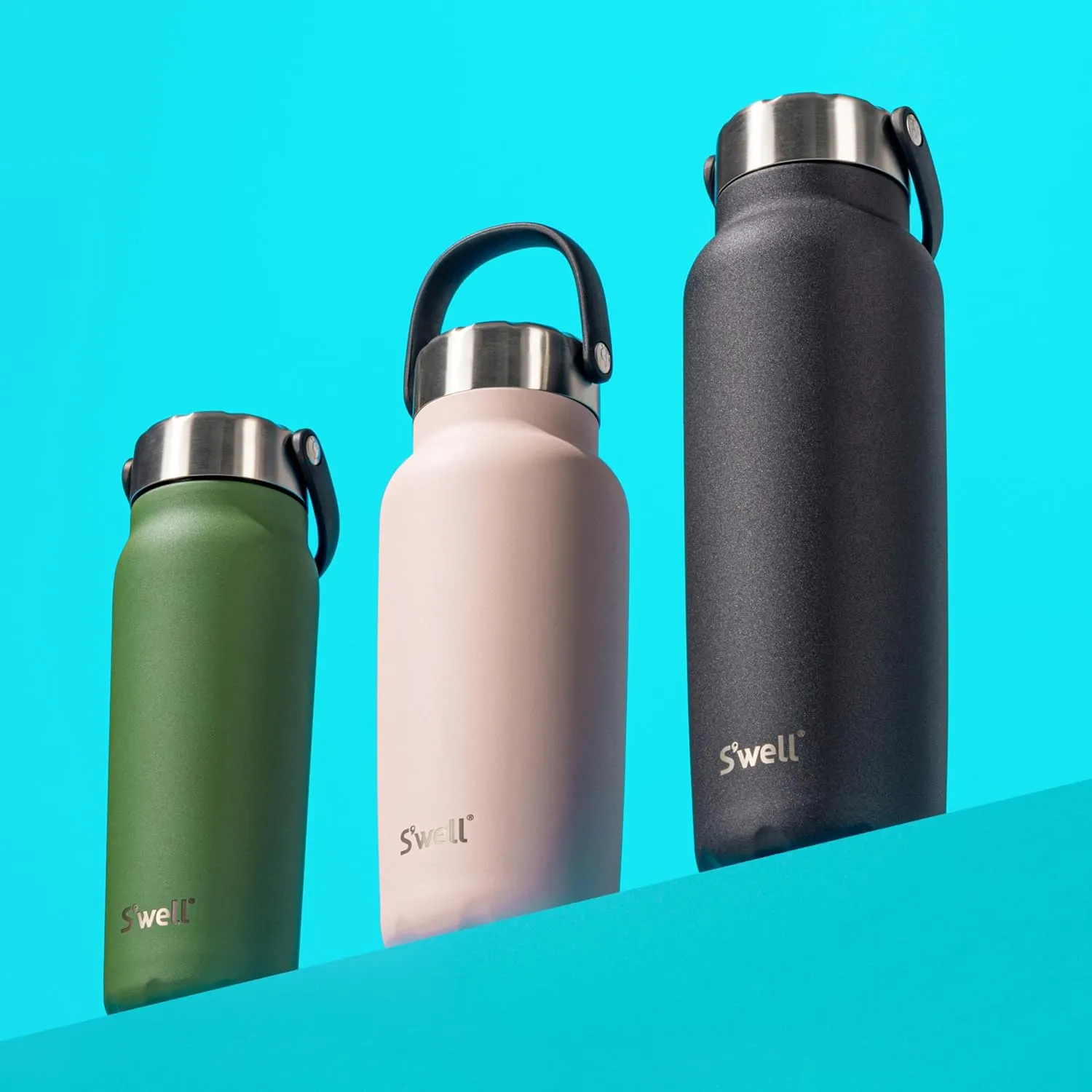 S'well Recycled Stainless Steel Explorer with Insulated Lid and Handle, 32oz, Green Jasper, Triple Layered Vacuum Insulated Containers Keeps Drinks Cold for 42 Hours and Hot for 10