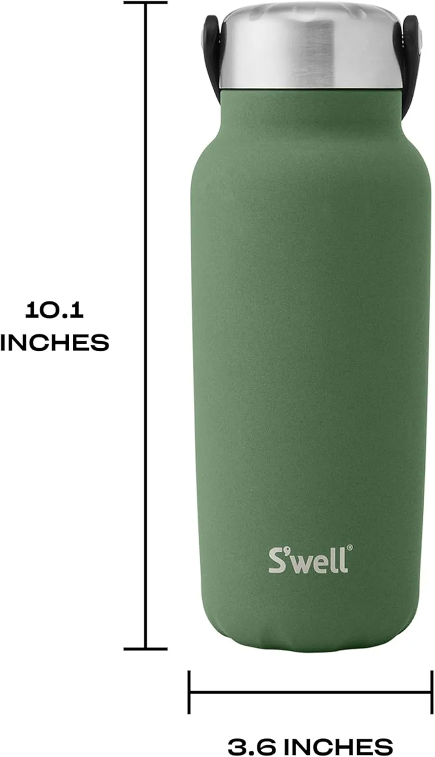 S'well Recycled Stainless Steel Explorer with Insulated Lid and Handle, 32oz, Green Jasper, Triple Layered Vacuum Insulated Containers Keeps Drinks Cold for 42 Hours and Hot for 10