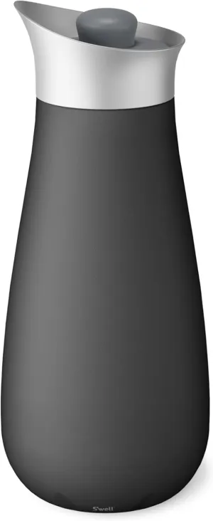S'well Stainless Steel Carafe with Silicone Lid, 1.5L, Onyx, Triple Layered Vacuum Insulated Container Keeps Drinks Colder for Longer, BPA Free Barware