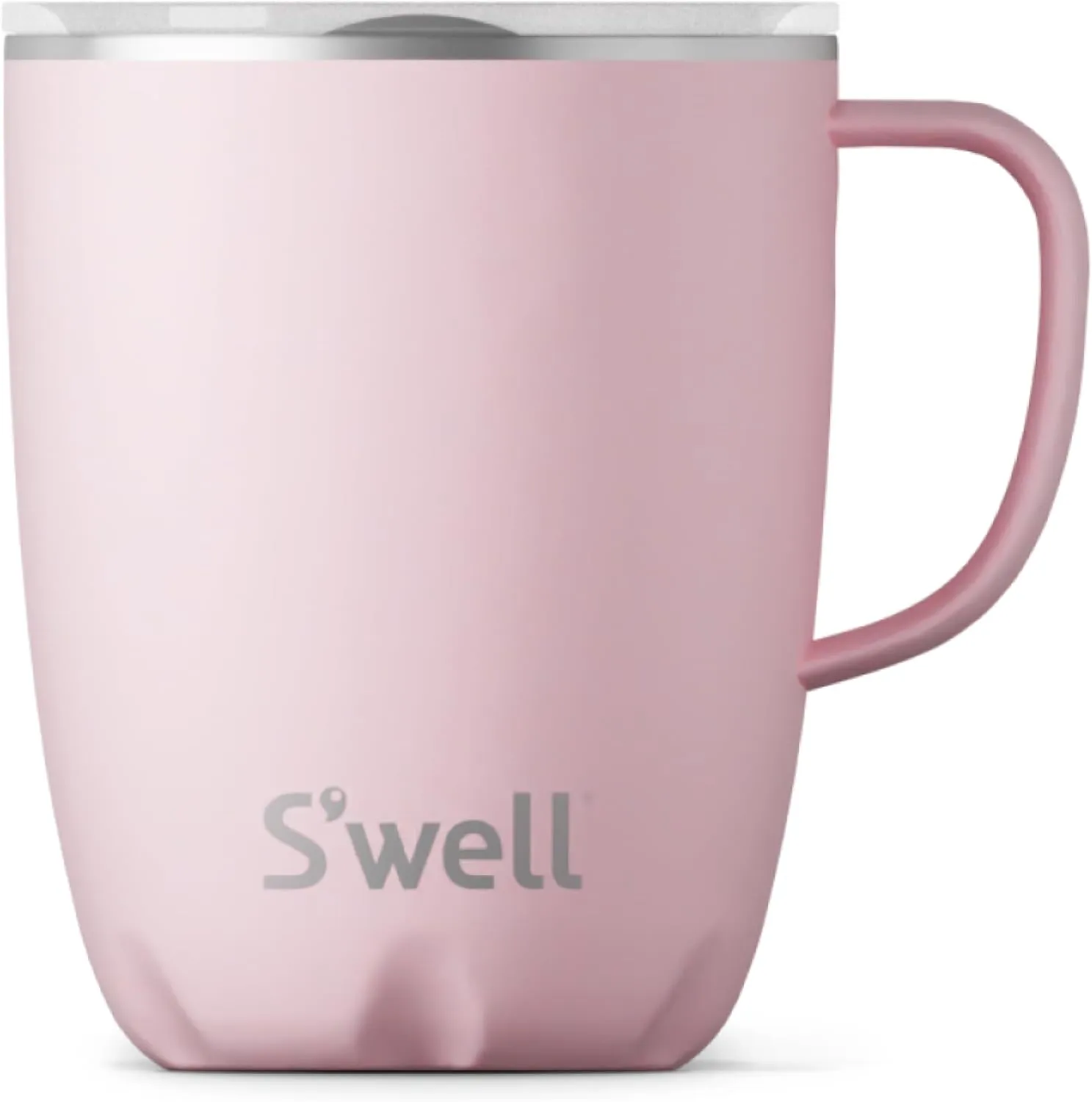 S'well Stainless Steel Mug with Handle, 12oz, Pink Topaz, Triple Layered Vacuum Insulated Containers Keeps Drinks Colder and Hotter for Longer, BPA Free
