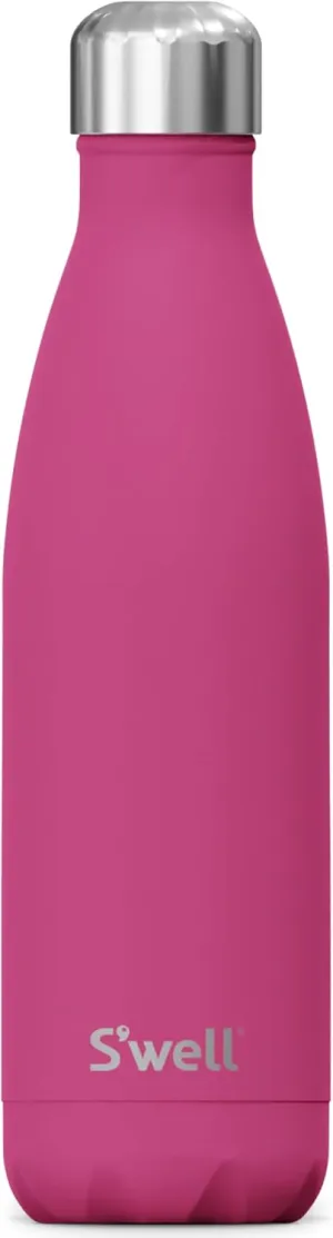 S'well Stainless Steel Water Bottle, 17oz, Azalea Pink, Triple Layered Vacuum Insulated Containers Keeps Drinks Cold for 36 Hours and Hot for 18, BPA Free, Perfect for On the Go