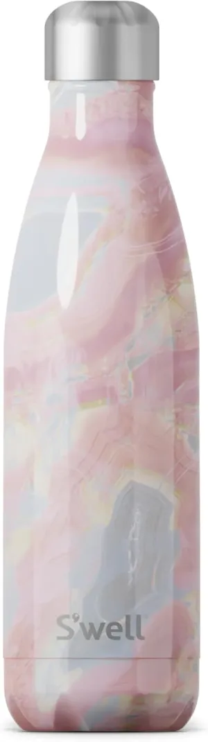 S'well Stainless Steel Water Bottle, 17oz, Geode Rose, Triple Layered Vacuum Insulated Containers Keeps Drinks Cold for 36 Hours and Hot for 18, BPA Free, Perfect for On the Go