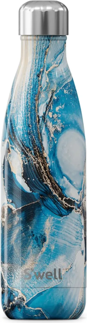 S'well Stainless Steel Water Bottle, 17oz, Ocean Marble, Triple Layered Vacuum Insulated Containers Keeps Drinks Cold for 36 Hours and Hot for 18, BPA Free, Perfect for On the Go