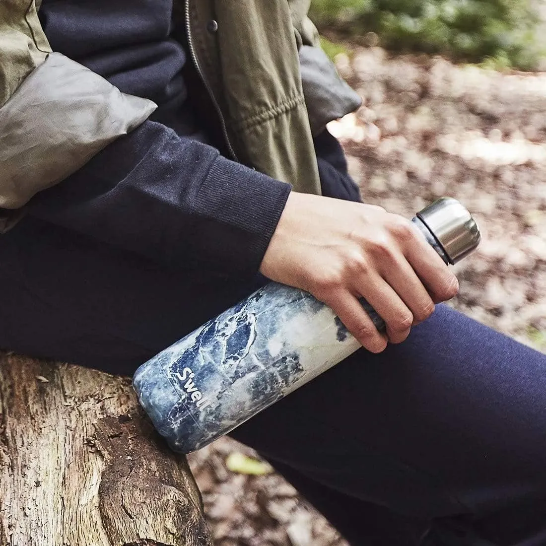 S'well Stainless Steel Water Bottle, 25oz, Blue Granite, Triple Layered Vacuum Insulated Containers Keeps Drinks Cold for 48 Hours and Hot for 24, BPA Free, Perfect for On the Go