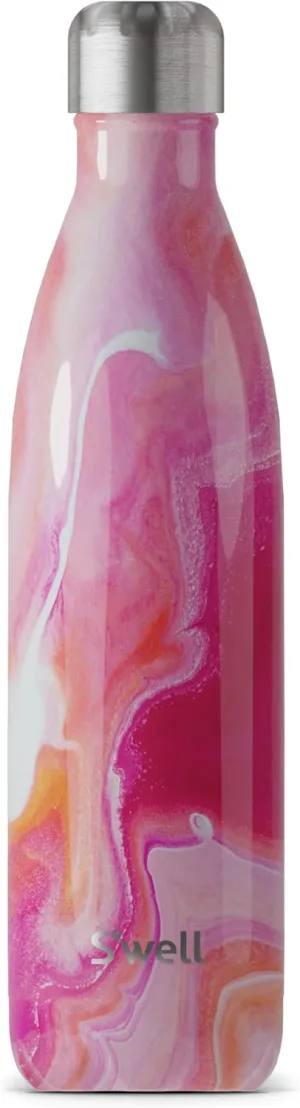 S'well Stainless Steel Water Bottle, 25oz, Rose Agate, Triple Layered Vacuum Insulated Containers Keeps Drinks Cold for 48 Hours and Hot for 24, BPA Free, Perfect for On the Go