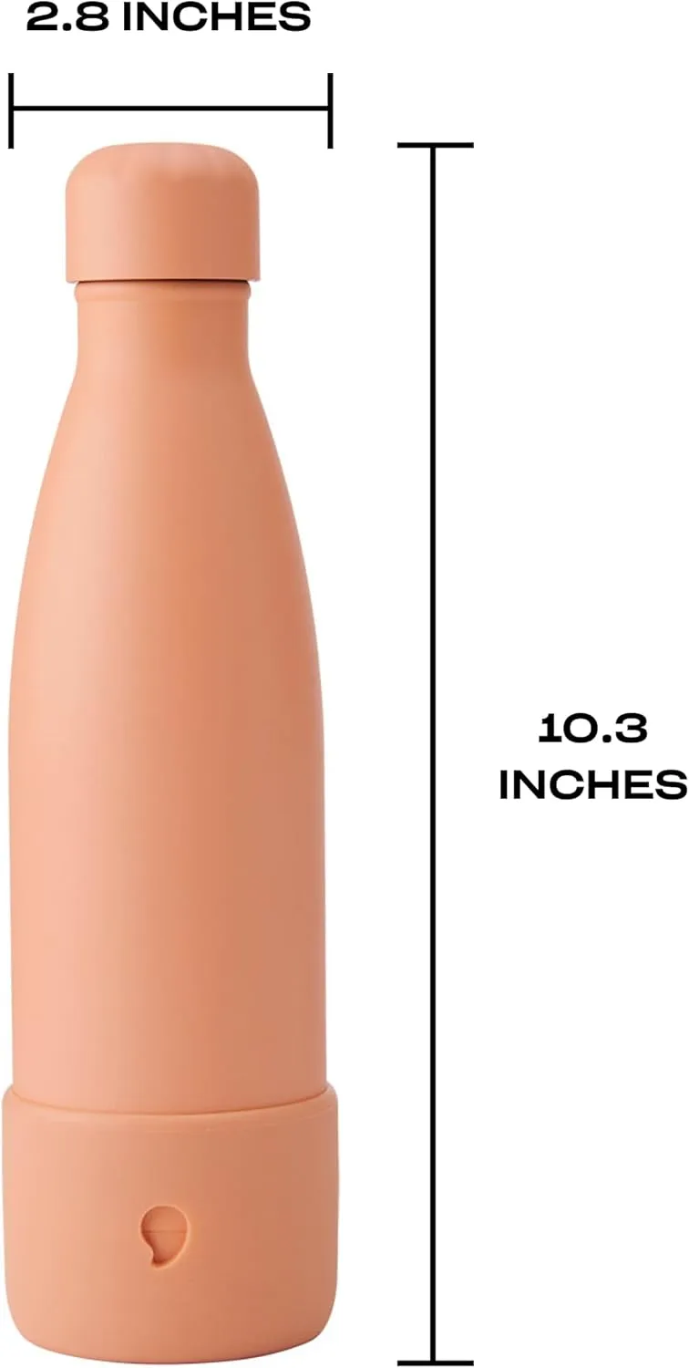 S'well Stainless Steel Water Bottle with Bumper, 17oz, Sunrise, Triple Layered Vacuum Insulated Containers Keeps Drinks Cold for 36 Hours and Hot for 18, BPA Free, Perfect for On the Go