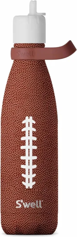 S'well Stainless Steel Water Bottle with Flip Straw Cap and Handle, 17oz, End Zone, Triple Layered Vacuum Insulated Containers Keeps Drinks Cold for 36 Hours and Hot for 10, Perfect for On the Go