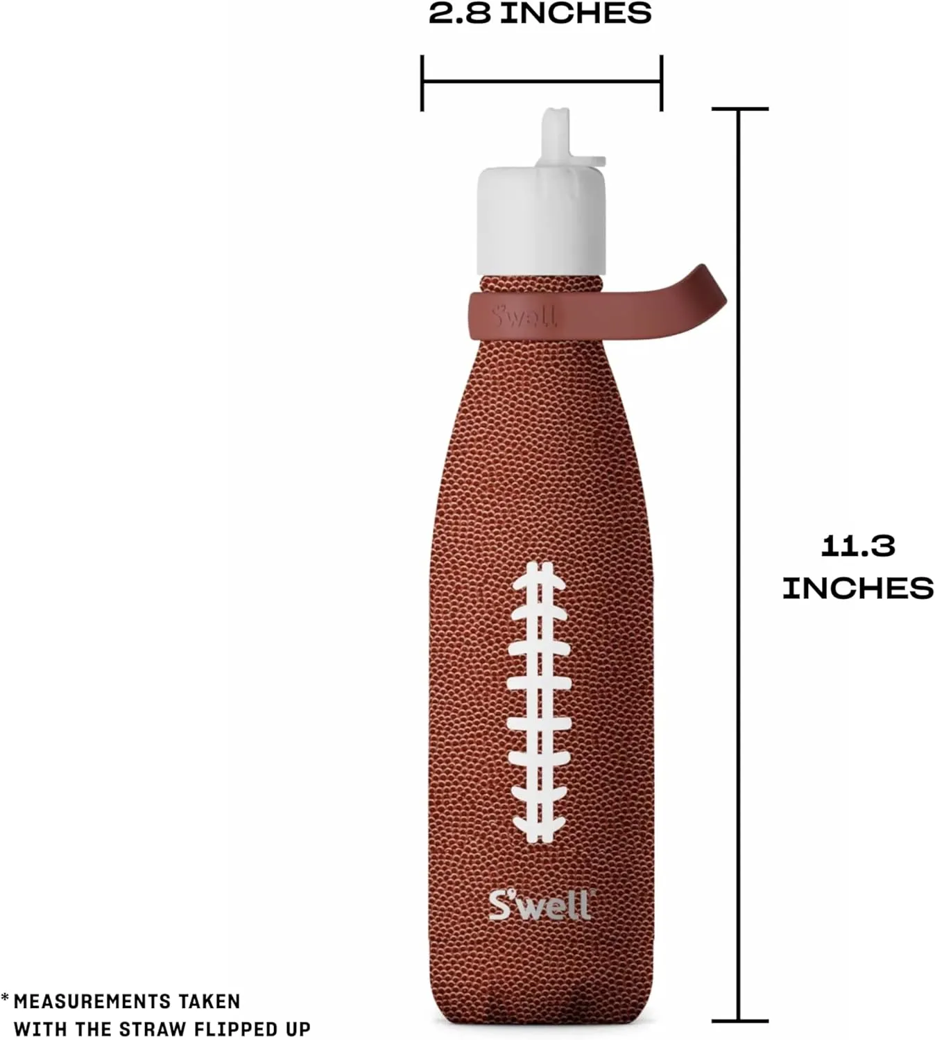 S'well Stainless Steel Water Bottle with Flip Straw Cap and Handle, 17oz, End Zone, Triple Layered Vacuum Insulated Containers Keeps Drinks Cold for 36 Hours and Hot for 10, Perfect for On the Go