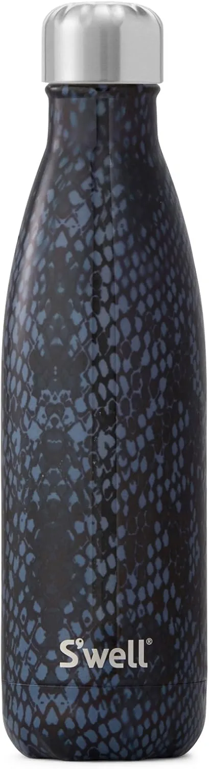 S'well Vacuum Insulated Stainless Steel Water Bottle, 17 oz, Black Boa