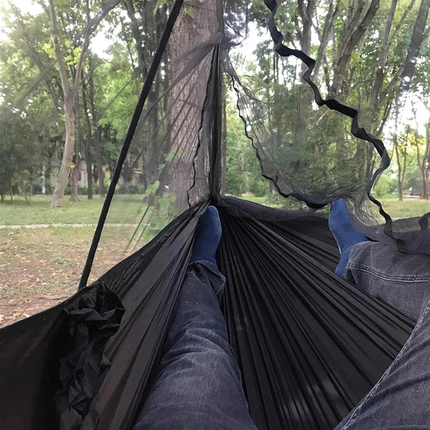 Swing Set Ultra Light Net Hammock, Tent Net, Outdoor Backyard Hiking Backpack, Travel Camping Double Swing Seat (Color : A)