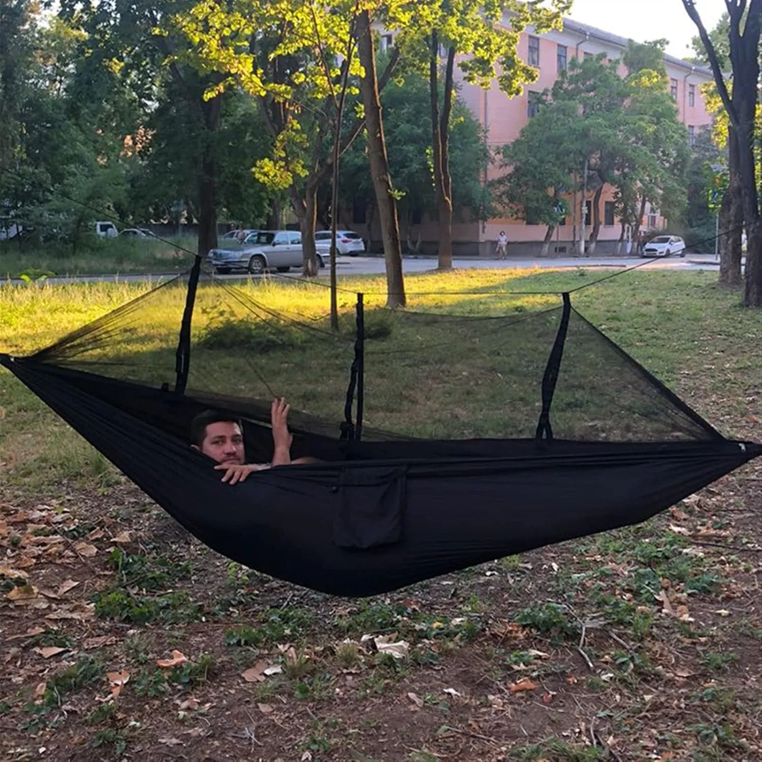 Swing Set Ultra Light Net Hammock, Tent Net, Outdoor Backyard Hiking Backpack, Travel Camping Double Swing Seat (Color : A)
