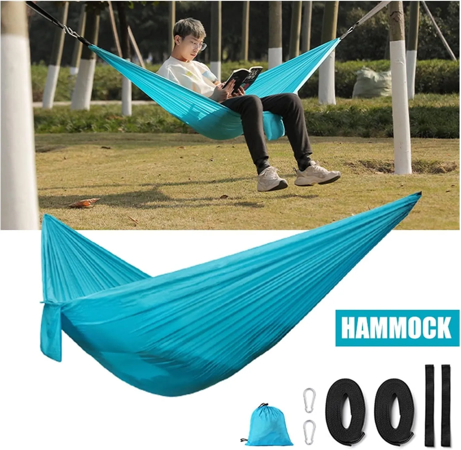 Swings Seats Nylon Hammock with Tear Resistant, Portable Single Hammock, Durable, Breathable, Long Lasting, for Outdoors Play Set Swings (Color : Gris)