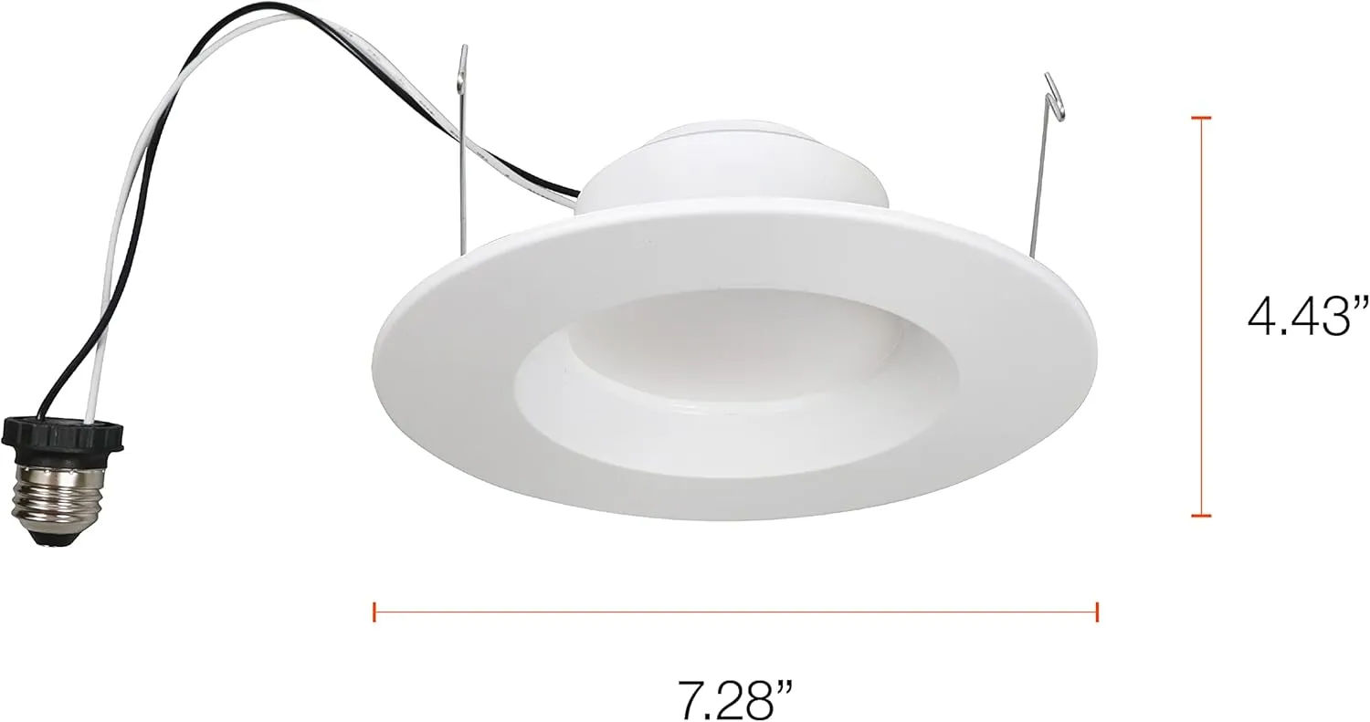 SYLVANIA LED Bulb RT 5"/6" Recessed Downlight Kit, 65W Equivalent, Efficient 9W, Dimmable, 625 Lumens, Soft White, 2700K, Contractor Series - 1 Pack (74405)