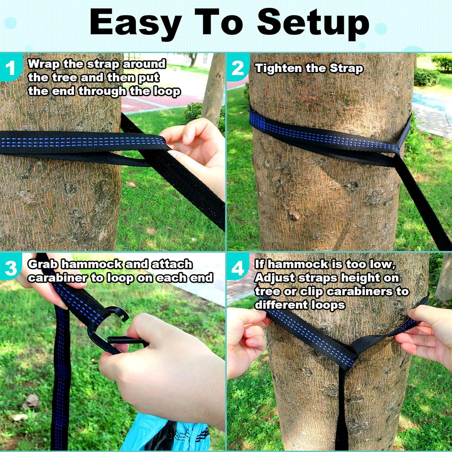 SZHLUX Camping Hammock Single Portable Hammocks with 2 Tree Straps and Attached Carry Bag