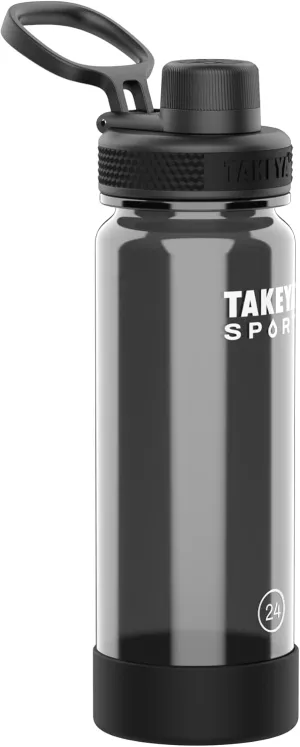 Takeya 885395516646 TK Sport Tritan Bottle, Spout Lid Grand Slam Black 24oz